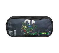 Trousse scolaire - Tortues Ninja - 2 compartiments - Noir - Polyester - Zippée