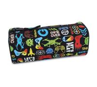 Trousse Scolaire Trousse Gamer Trousse Scolaire Garcon Gamer Noir 1 Compartiment Trousses pour Enfants Trousse de Rangement pour l'école Primaire Enfant Fille