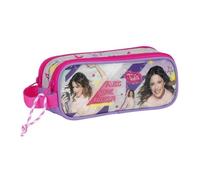 Trousse Scolaire - VIOLETTA - Néon - Double compartiment - Zippée - 21x8x6 cm