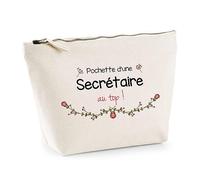 Trousse Secrétaire au Top | Idée Cadeau Collègue Travail Retraite Pochette Maquillage Toilette