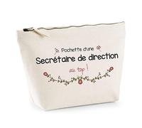 Trousse Secrétaire de Direction au Top | Idée Cadeau Collègue Travail Retraite Pochette Maquillage Toilette