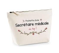 Trousse Secrétaire médicale au Top | Idée Cadeau Collègue Travail Retraite Pochette Maquillage Toilette