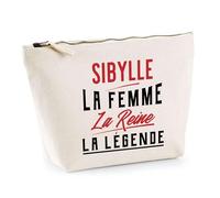 Trousse Sibylle la Femme la Reine la Légende | Pochette Toilette Maquillage | Idée Cadeau Petite Amie Copine Maman Amour Humour Noël Anniversaire Fête des Mères