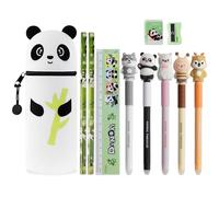 Trousse Silicone, Trousse Cute 2 en 1, Cartoon Stand Up réglable (Bambou1)