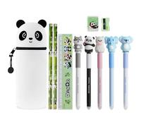 Trousse Silicone, Trousse Cute 2 en 1, Cartoon Stand Up réglable (Panda)