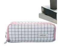Trousse Simple - Pochette Toile Crayons | Étui Stylos Esthétique | Grande Capacité Rangement Fournitures pour Étudiants, Enseignants, Artistes, École Bureau Voyage avec Fermeture Sécurisée, 21x5x8,5cm