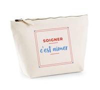 Trousse Soigner Cest Aimer - Pouch Case - Idée Trousse Rangement Cadeau Anniversaire Fête Original Famille Travail Départ Collègue Retraite Noël. - Rouge&Bleu - 3
