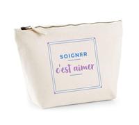 Trousse Soigner Cest Aimer - Pouch Case - Idée Trousse Rangement Cadeau Anniversaire Fête Original Famille Travail Départ Collègue Retraite Noël. - Bleu&Violet - 3