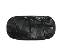 Trousse spacieuse avec fermeture éclair - Grande capacité - Fournitures de bureau - Motif bateau pirate dans la mer, Noir/blanc, One Size, Mignon