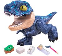 Trousse spéciale, trousse à crayons dinosaure, ensembles de papeterie 5 en 1 comprenant une règle, un taille-crayon, une machine à relier, gomme, des jouets dinosaures pour garçons, filles, véloc