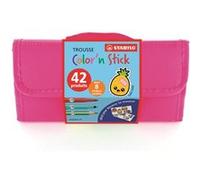 STABILO Trousse de coloriage Color'n stick - 22 feutres,12 crayons + 8 stickers textiles