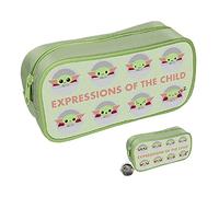 Trousse Star Wars (motif mandalorian Grogu Expressions) pour papeterie et dessin, cadeaux Star Wars pour hommes, femmes et enfants - Produit officiel