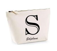 Trousse Stéphane Lettre Chic | Pochette Toilette Maquillage | Idée Cadeau Prénom pour Cuisinier Barbecue Jardinage Oncle Parrain Beau Papa Collègue Départ Retraite Noël