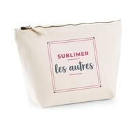 Trousse Sublimer Les Autres - Pouch Case - Idée Trousse Rangement Cadeau Anniversaire Fête Original Famille Travail Départ Collègue Retraite Noël. - Rose&Gris - 3