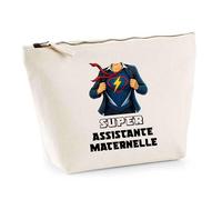 Trousse Super Assistante Maternelle | Idée Fête des mères Cadeau Travail Retraite Trousse Maquillage Toilette