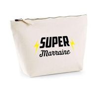 Trousse Super Marraine | Pochette Toilette Maquillage | Idée Cadeau Marraine Humour Original Noël Anniversaire Baptême Famille Parrainage
