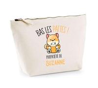 Trousse Suzanne Bas Les Pattes Chien Shiba | Idée Fête des mères Cadeau Travail Retraite Trousse Maquillage Toilette