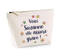 Trousse Suzanne Elle Assure Grave ! | Pochette Maquillage Make-up Toilette Cadeau Fête des Mères Anniversaire Soeur Noël Tata Marraine