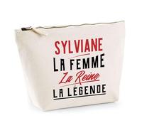 Trousse Sylviane la Femme la Reine la Légende | Pochette Toilette Maquillage | Idée Cadeau Petite Amie Copine Maman Amour Humour Noël Anniversaire Fête des Mères