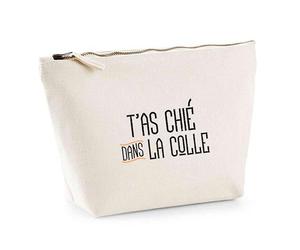 Trousse T’as chié | Pouch | Idée Pochette Toilette Maquillage Transport Cadeau Anniversaire Fête Original Famille Travail Départ Collègue Retraite