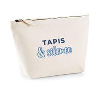Trousse Tapis Silence - Pouch Case - Idée Trousse Rangement Cadeau Anniversaire Fête Original Famille Travail Départ Collègue Retraite Noël. - Bleu&Bleu - 2