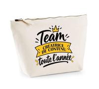 Trousse Team Creatrice de Contenu Toute l'Année - Pouch Case - Idée Trousse Rangement Cadeau Anniversaire Fête Original Famille Travail Départ Collègue Retraite Noël.