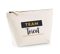 Trousse Team Tricot - Pouch Case - Idée Trousse Rangement Cadeau Anniversaire Fête Original Famille Travail Départ Collègue Retraite Noël. - Bleu&Jaune - 4