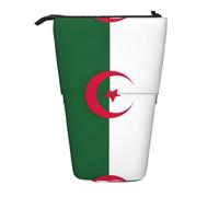 Trousse télescopique en tissu Oxford avec drapeau de l'Algérie pour garçons filles adolescents étudiants bureau, Noir , Taille unique