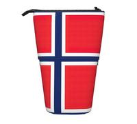 Trousse télescopique en tissu Oxford avec drapeau norvégien pour garçons, filles, adolescents, étudiants, bureau, Noir , Taille unique
