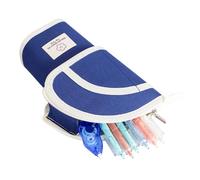 Trousse télescopique - Porte-crayons vertical | Étui Oxford de grande cap | Structure rétractable, support de table debout, étui lisse avec fermeture éclair, compartiments divisés, pour étudiants et