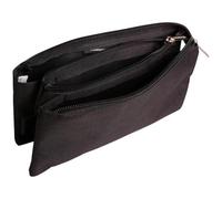 Trousse textile plate 3 compartiments 22 x 2 x 10 cm - Noir