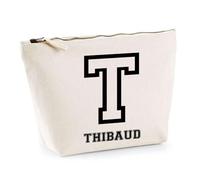 Trousse Thibaud Lettre Sport | Pochette Toilette Maquillage | Idée Cadeau Prénom Style Basket Université Anniversaire Oncle Parrain Beau Papa Collègue Départ Retraite Noël