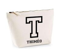 Trousse Thiméo Lettre Sport | Pochette Toilette Maquillage | Idée Cadeau Prénom Style Basket Université Anniversaire Oncle Parrain Beau Papa Collègue Départ Retraite Noël