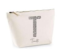 Trousse Timoté Lettre Littérature | Pochette Toilette Maquillage | Idée Cadeau Prénom Livre Lecture Anniversaire Oncle Parrain Beau Papa Collègue Départ Retraite Noël