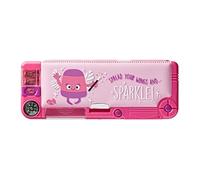 Trousse TINC avec Compartiment à Pression pour l'école et la Maison, Comprenant Une règle de 15 cm, Un Taille-Crayon intégré et Un Crayon avec Gomme, différentes Couleurs et Personnages