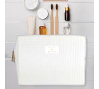 Trousse Toilette Femme - Rangement Cosmetique, Maquillage Format Voyage - 21x15x10 - Nid d'abeille, Fermeture Éclair - Pochette Femme Maquillage, Grande Capacité - Organisateur Produit de Beauté
