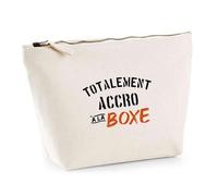 Trousse Totalement Accro à la Boxe | Pouch | Idée Pochette Toilette Maquillage Transport Cadeau Anniversaire Fête Original Famille Travail Départ Collègue Retraite