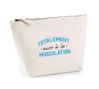 Trousse Totalement Accro à la Musculation | Pouch | Idée Pochette Toilette Maquillage Transport Cadeau Anniversaire Fête Original Famille Travail Départ Collègue Retraite
