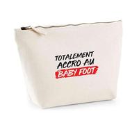 Trousse Totalement Accro au Baby Foot | Pouch | Idée Pochette Toilette Maquillage Transport Cadeau Anniversaire Fête Original Famille Travail Départ Collègue Retraite