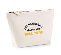 Trousse Totalement Accro au Ball Trap | Pouch | Idée Pochette Toilette Maquillage Transport Cadeau Anniversaire Fête Original Famille Travail Départ Collègue Retraite