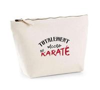 Trousse Totalement Accro au karaté | Pouch | Idée Pochette Toilette Maquillage Transport Cadeau Anniversaire Fête Original Famille Travail Départ Collègue Retraite