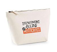 Trousse Totalement Accro au Motocross | Pouch | Idée Pochette Toilette Maquillage Transport Cadeau Anniversaire Fête Original Famille Travail Départ Collègue Retraite