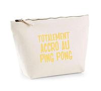 Trousse Totalement Accro au ping Pong | Pouch | Idée Pochette Toilette Maquillage Transport Cadeau Anniversaire Fête Original Famille Travail Départ Collègue Retraite