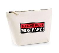 Trousse Touche Pas à Mon Papy | Pochette Toilette Maquillage | Idée Cadeau Papi Grand Père Humour Original Noël Anniversaire Fête Famille Drôle