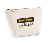 Trousse Toujours Une Histoire - Pouch Case - Idée Trousse Rangement Cadeau Anniversaire Fête Original Famille Travail Départ Collègue Retraite Noël. - Marron&Jaune - 4