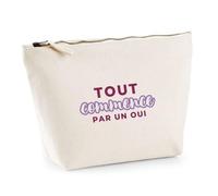 Trousse Tout Commence par Un Oui - Pouch Case - Idée Trousse Rangement Cadeau Anniversaire Fête Original Famille Travail Départ Collègue Retraite Noël. - Violet&Violet - 2