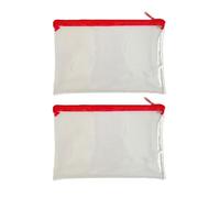 Trousse transparente en plastique transparent pour examens et GCSE - Trousse d'examen transparente avec deux costumes rouges, fournitures scolaires (étui transparent)