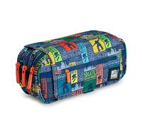 PracticOffice Trousse triple design avec grands compartiments intérieurs avec fermeture éclair individuelle pour matériel scolaire et voyage, multicolore, Sacs scolaires