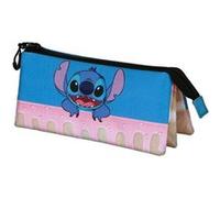 Disney Lilo et Stitch Cake-Trousse Triple, Bleu, 23 x 11 cm