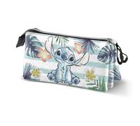 Disney Trousse à crayons Lilo et Stitch Ocean – 3 compartiments – Ripstop hydrofuge – Bleu